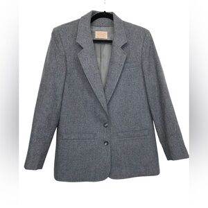 Vintage Pendleton Gray Virgin Wool Blazer Size 8
